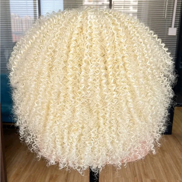 💫 16” BLONDE KINKY CURLY LACE FRONT WIG *NEW*
